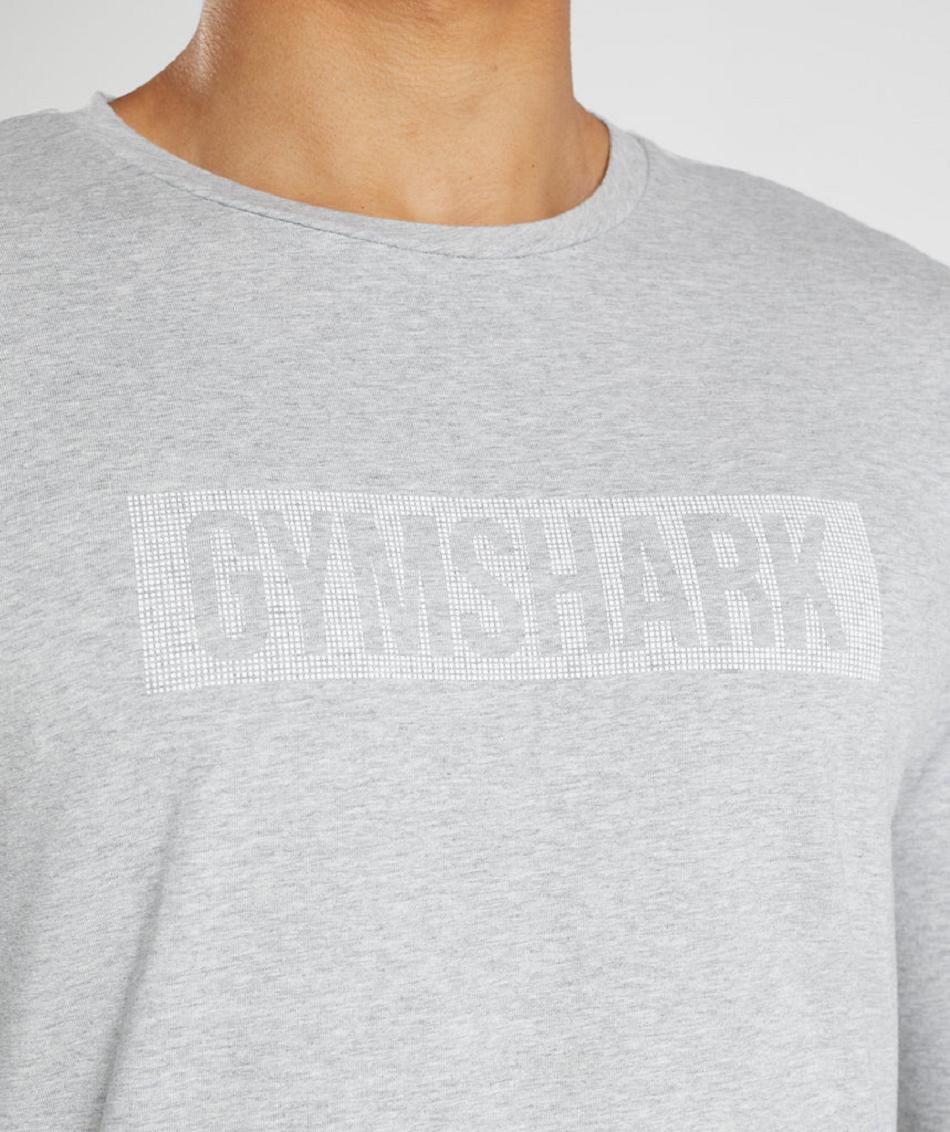 Long Sleeve Gymshark Block Hombre Gris Claro | CO 3477FDN